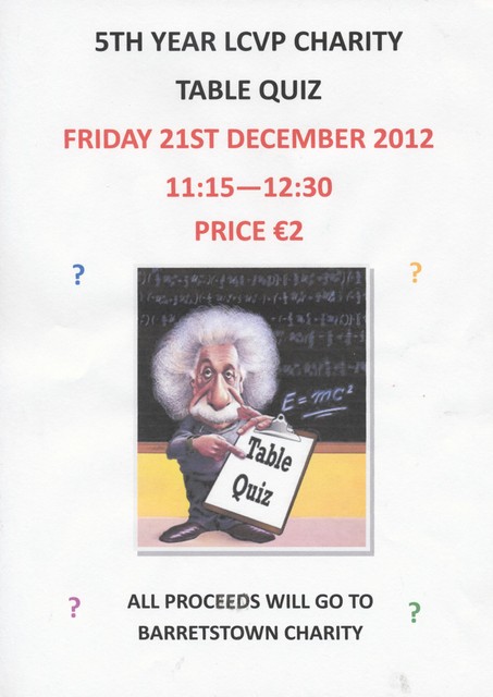 LCVP Table Quiz 2012