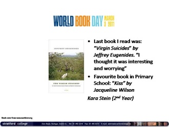 Kara Stein (2nd Year) reads! 
