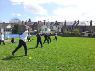 Learning to throw a javelin Photo: Ms. Finnegan
