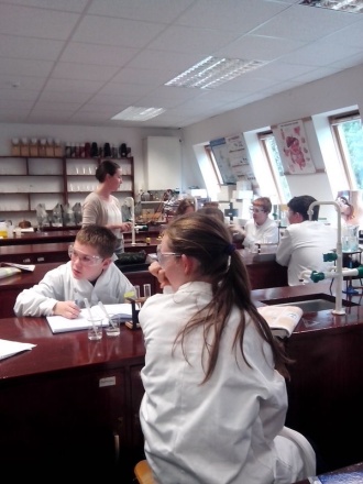 1st Year Science class: protein test Photo: Ms. McCarthy
