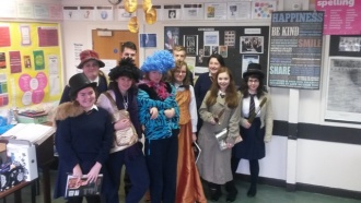 5th Year English students enact the final scene in 'King Lear' Photo: Ms. Byrne
