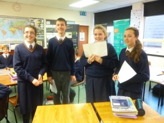 1st Year Mini-companies Winter Fair - prizewinners. Photo: Ms. O'Kelly
