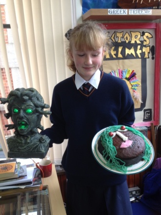 1st years devour Medusa in Classics class! Photo: Ms Donohoe
