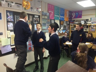 2nd Year English students acting "Romeo and Juliet" Photo: Mr. Stewart
