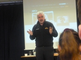 Members of the DSPCA talk to Junior Cycle students. Photo: Ms. O'Kelly
