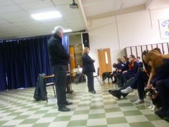 Members of the DSPCA talk to Junior Cycle students. Photo: Moya Richardson McCrea
