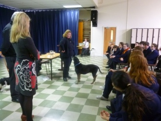 Members of the DSPCA talk to Junior Cycle students. Photo: Moya Richardson McCrea
