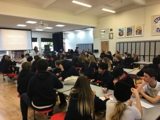 Annual 2nd Year versus 3rd Year Classics quiz Photo: Ms. Donohoe
