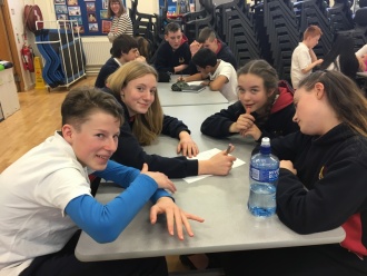 Annual 2nd Year versus 3rd Year Classics quiz Photo: Ms. Donohoe
