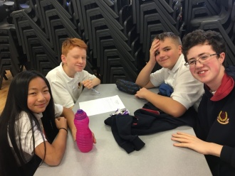 Annual 2nd Year versus 3rd Year Classics quiz Photo: Ms. Donohoe
