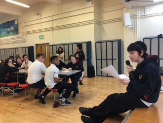 Annual 2nd Year versus 3rd Year Classics quiz Photo: Ms. Donohoe
