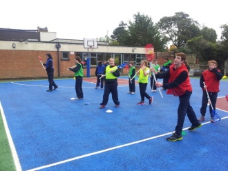2nd Year students playing lacrosse. Ms. Finnegan
