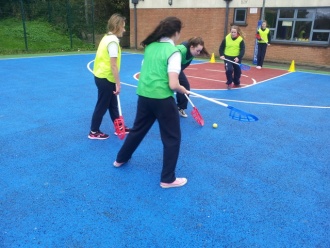 2nd Year students playing lacrosse. Ms. Finnegan
