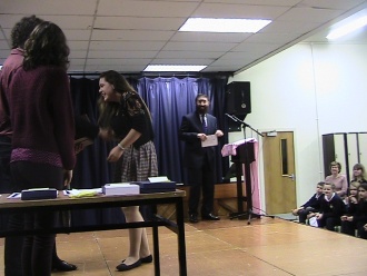 Awards Ceremony, 2013. Photo: Ms. O'Kelly 
