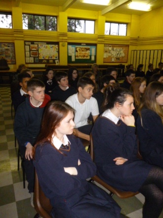Students listening to Debbie Deegan Photo: Ms. Kenny
