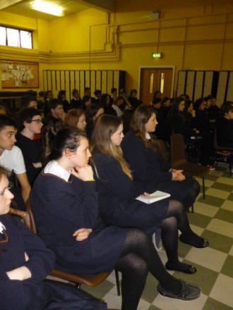 Students listening to Debbie Deegan Photo: Ms. Kenny
