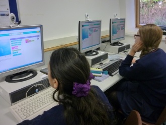 Hour of Code with Ms. O'Sullivan's 1st Year Computer Studies class. Photo: Ms. O'Kelly

