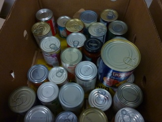 One of the boxes with donations. Photo: Ms. O'Kelly
