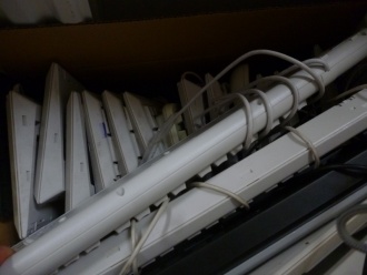 Stratford's old keyboards ready for donating to Camara Photo: Ms O'Kelly
