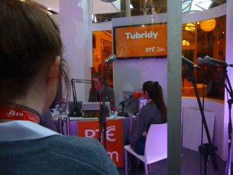 Ryan Tubridy broadcasts live from the BT Young Scientist Exhibition, 2014 Photo: Ms. O'Sullivan
