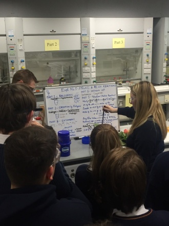 Science Week 2016: 5th and 6th Years in Trinity's Chemistry Lab Photo: Ms O'Sullivan
