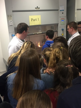 Science Week 2016: 5th and 6th Years in Trinity's Chemistry Lab Photo: Ms O'Sullivan
