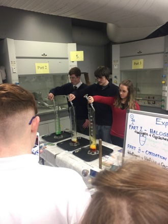 Science Week 2016: 5th and 6th Years in Trinity's Chemistry Lab Photo: Ms O'Sullivan
