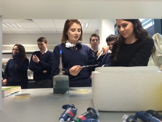TY and 6th Year Visit to the Neuroscience Lab, Trinity. Photo: Ms. O'Sullivan 

