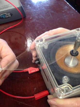 Standing wave demonstration Photo: Ms. McCarthy
