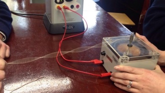 Standing wave demonstration Photo: Ms. McCarthy
