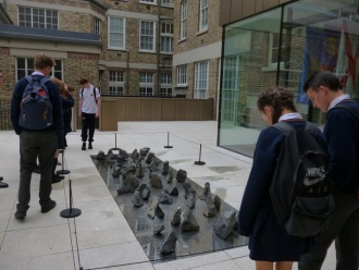 A sculpture where each rock (taken from Boland's Mills) symbolises each child that was killed during the Rising Photo: Ms. O'Kelly
