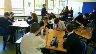 TY Maths students building both the tallest tower and their team work skills. Photo: Ms. Cronin
