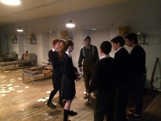 TY students engage with the actors of 'PALS -The Irish at Gallipoli' Photo: Mr. Stewart
