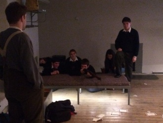 TY students engage with the actors of 'PALS -The Irish at Gallipoli' Photo: Mr. Stewart
