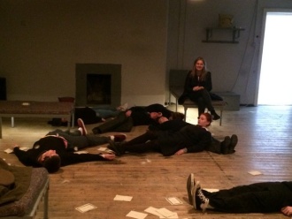 TY students engage with the actors of 'PALS -The Irish at Gallipoli' Photo: Mr. Stewart
