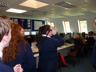 VR with Google Cardboard, TY Computer Studies class Photo: Ms. O'Kelly
