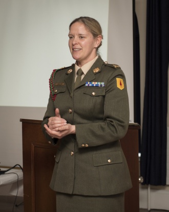 TY students exhibit their Art at Cathal Brugha Barracks to celebrate International Women's Day, 2017 Photo: Defence Forces Photographer
