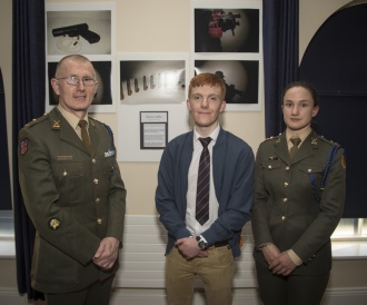 TY students exhibit their Art at Cathal Brugha Barracks to celebrate International Women's Day, 2017 Photo: Defence Forces Photographer
