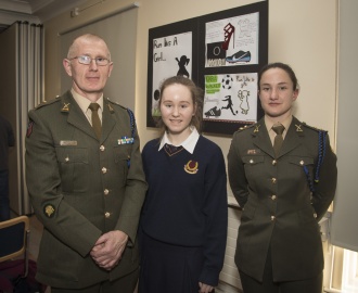 TY students exhibit their Art at Cathal Brugha Barracks to celebrate International Women's Day, 2017 Photo: Defence Forces Photographer
