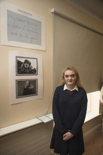 TY students exhibit their Art at Cathal Brugha Barracks to celebrate International Women's Day, 2017 Photo: Defence Forces Photographer
