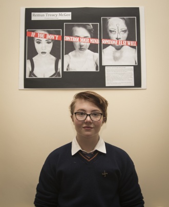 TY students exhibit their Art at Cathal Brugha Barracks to celebrate International Women's Day, 2017 Photo: Defence Forces Photographer
