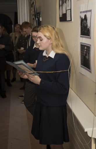 TY students exhibit their Art at Cathal Brugha Barracks to celebrate International Women's Day, 2017 Photo: Defence Forces Photographer
