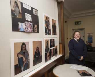 TY students exhibit their Art at Cathal Brugha Barracks to celebrate International Women's Day, 2017 Photo: Defence Forces Photographer
