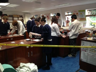 TY students at the Crime Scene Photo: Ms. McCarthy
