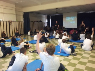 Elvery's Power Team with 1st, 2nd and TY students. Photo: Ms. Finnegan
