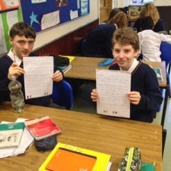 2nd Year French students write to their French penpals Photo: Mr. Priestley
