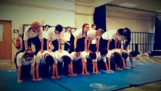 Gymnastics module in PE classes, December 2016 Photo: Ms. Finnegan
