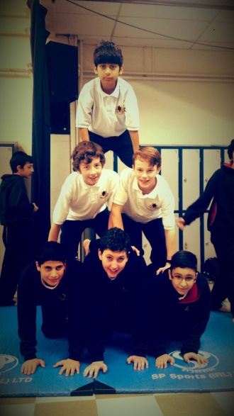 Gymnastics module in PE classes, December 2016 Photo: Ms. Finnegan
