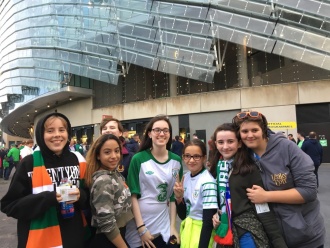 Stratford footballers at the Aviva to see Ireland versus Serbia Photo: Ms. Donohoe
