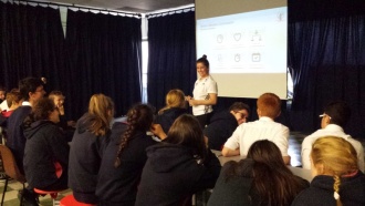 Sky Sports Mentor visits Stratford Photo: Ms. Finnegan
